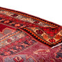 Ardabil Persian Rug 10x3 ft - Semi Antique Medallion Toranj, Geometric Madder Red, Cream, Burgundy Hand Knotted | pile detail | SKU 112115