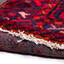 Hamadan Persian Rug 10'0" x 3'3" - Semi Antique Afshan Red, Blue Hand Knotted | pile detail | SKU 112117