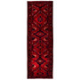 Hamadan Persian Rug 10'0" x 3'3" - Semi Antique Afshan Red, Blue Hand Knotted | front view | SKU 112117
