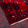 Hamadan Persian Rug 10x3 ft - Semi Antique Afshan Red, Blue Hand Knotted | corner detail | SKU 112117