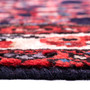 Hamadan Persian Rug 10x3 ft - Semi Antique Herati Afshan Madder Red Navy Blue Crimson Hand Knotted | back view | SKU 112119