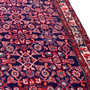 Hamadan Persian Rug 10x3 ft - Semi Antique Afshan Red, Blue Hand Knotted | side view | SKU 112119