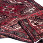 Saveh Persian Rug 9'7" x 3'8" - Semi Antique Medallion Red, Brown Hand Knotted | corner detail | SKU 112121