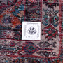 Hamadan Persian Rug 10x4 ft - Semi Antique Medallion (Toranj), Herati (Mahi) Madder Red, Ivory, Navy Blue Hand Knotted | full view | SKU 112122