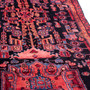 Nahavand Persian Rug 13x3 ft - Semi Antique Medallion Navy Blue, Red Hand Knotted | side view | SKU 112124