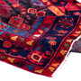Nahavand Persian Rug 9'10" x 5'7" - Semi Antique Medallion Navy Blue, Red Hand Knotted | detail view | SKU 112128