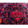 Nahavand Persian Rug 9'10" x 5'7" - Semi Antique Medallion Navy Blue, Red Hand Knotted | back view | SKU 112128