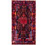 Nahavand Persian Rug 9x5 ft - Semi Antique Medallion Navy Blue, Red Hand Knotted | front view | SKU 112128