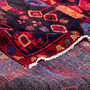 Nahavand Persian Rug 9x5 ft - Semi Antique Medallion Navy Blue, Red Hand Knotted | corner detail | SKU 112128