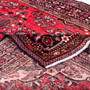 Borchelu Persian Rug 9'10" x 5'7" - Semi Antique Medallion Camel, Blue Hand Knotted | corner detail | SKU 112131