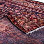 Hamadan Persian Rug 10'2" x 5'3" - Semi Antique Afshan Red, Blue Hand Knotted | corner detail | SKU 112132