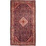 Hamadan Persian Rug 10'2" x 5'3" - Semi Antique Afshan Red, Blue Hand Knotted | front view | SKU 112132