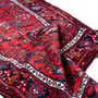 Hamadan Persian Rug 10'7" x 3'9" - Semi Antique Afshan Red, Blue Hand Knotted | detail view | SKU 112133