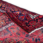 Hamadan Persian Rug 10x3 ft - Semi Antique Herati (Mahi), Afshan (All-Over) Madder Red, Navy Blue, Cream Hand Knotted | corner detail | SKU 112133