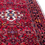 Hosseinabad Persian Rug 10'4" x 3'9" - Semi Antique Medallion Crimson, Ivory Hand Knotted | side view | SKU 112135