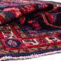 Nahavand Persian Rug 10x5 ft - Semi Antique Medallion (Toranj), Herati (Mahi) Navy Blue, Madder Red, Crimson Hand Knotted | corner detail | SKU 112136