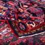 Nahavand Persian Rug 10'4" x 5'7" - Semi Antique Medallion Navy Blue, Red Hand Knotted | detail view | SKU 112136