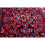 Nahavand Persian Rug 9x5 ft - Semi Antique Medallion Navy Blue, Red Hand Knotted | pile detail | SKU 112137