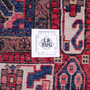 Nahavand Persian Rug 9'10" x 5'7" - Semi Antique Medallion Navy Blue, Red Hand Knotted | full view | SKU 112137