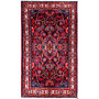 Nahavand Persian Rug 9x5 ft - Semi Antique Medallion (Toranj), Geometric Navy Blue, Madder Red, Burgundy Hand Knotted | front view | SKU 112137