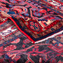 Nahavand Persian Rug 9x5 ft - Semi Antique Medallion Navy Blue, Red Hand Knotted | corner detail | SKU 112137