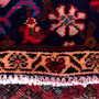 Bijar Persian Rug 9x4 ft - Semi Antique Medallion Toranj, Herati Mahi Madder Red, Navy Blue, Crimson Hand Knotted | pile detail | SKU 112139