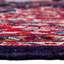 Hamadan Persian Rug 12'0" x 7'9" - Semi Antique Afshan Red, Blue Hand Knotted | side view | SKU 112140