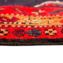 Ardabil Persian Rug 10'0" x 4'9" - Semi Antique Medallion Geometric Red, Navy Blue, Gold Hand Knotted | side view | SKU 110021