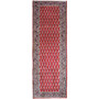 Tabriz Persian Rug 8x2 ft - Semi Antique Herati Afshan Red Navy Blue Cream Hand Knotted | front view | SKU 112142