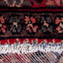 Hamadan Persian Rug 9x3 ft - Semi Antique Afshan Red, Blue Hand Knotted | pile detail | SKU 112143