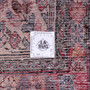 Hamadan Persian Rug 9'10" x 3'8" - Semi Antique Afshan Red, Blue Hand Knotted | full view | SKU 112143