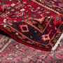 Hamadan Persian Rug 10'0" x 3'9" - Semi Antique Afshan Red, Blue Hand Knotted | corner detail | SKU 112144