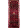 Hosseinabad Persian Rug 9'12" x 3'6" - Semi Antique Medallion Crimson, Ivory Hand Knotted | front view | SKU 112146