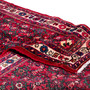 Hosseinabad Persian Rug 9'12" x 3'6" - Semi Antique Medallion Crimson, Ivory Hand Knotted | corner detail | SKU 112146