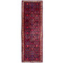 Hamadan Persian Rug 10x3 ft - Semi Antique Afshan Red, Blue Hand Knotted | front view | SKU 112147