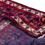 Hamadan Persian Rug 10x3 ft - Semi Antique Afshan Red, Blue Hand Knotted | corner detail | SKU 112147