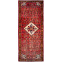 Hamadan Persian Rug 9'8" x 3'8" - Semi Antique Afshan Red, Blue Hand Knotted | front view | SKU 112148