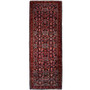 Arak Persian Rug 10x3 ft - Semi Antique Herati (Mahi), Afshan (All-Over) Dark Red, Crimson, Navy Blue Hand Knotted | front view | SKU 112149