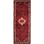 Hosseinabad Persian Rug 10'3" x 3'11" - Semi Antique Medallion Crimson, Ivory Hand Knotted | front view | SKU 112150