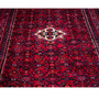 Shiraz Persian Rug 11x3 ft - Semi Antique Medallion Toranj, Herati Mahi Madder Red, Dark Red, Navy Blue Hand Knotted | back view | SKU 112151