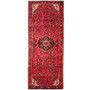 Hosseinabad Persian Rug 10'1" x 3'9" - Semi Antique Medallion Crimson, Ivory Hand Knotted | front view | SKU 112152