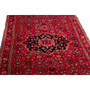Hosseinabad Persian Rug 10'1" x 3'9" - Semi Antique Medallion Crimson, Ivory Hand Knotted | back view | SKU 112152
