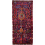 Hamadan Persian Rug 8x3 ft - Semi Antique Afshan All-Over, Herati Mahi Dark Red, Navy Blue, Burgundy Hand Knotted | front view | SKU 112154