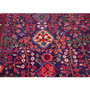 Hamadan Persian Rug 8'11" x 3'11" - Semi Antique Afshan Red, Blue Hand Knotted | side view | SKU 112154
