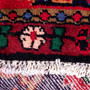 Hamadan Persian Rug 8'11" x 3'11" - Semi Antique Afshan Red, Blue Hand Knotted | pile detail | SKU 112154