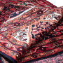 Hamadan Persian Rug 9x3 ft - Semi Antique Afshan Red, Blue Hand Knotted | detail view | SKU 112155