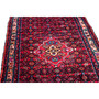 Hamadan Persian Rug 10'0" x 3'5" - Semi Antique Afshan Red, Blue Hand Knotted | side view | SKU 112156
