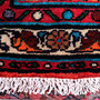 Hamadan Persian Rug 10x3 ft - Semi Antique Afshan Red, Blue Hand Knotted | pile detail | SKU 112156