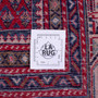 Botemir Persian Rug 10'6" x 6'11" - Semi Antique Medallion Crimson, Red Hand Knotted | corner detail | SKU 112157