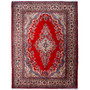 Hamadan Persian Rug 12'8" x 9'2" - Semi Antique Afshan Red, Blue Hand Knotted | front view | SKU 112160